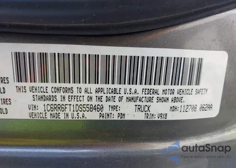 2013 Ram 1500 Tradesman from USA, damaged, VIN 1C6RR6FT1DS558460